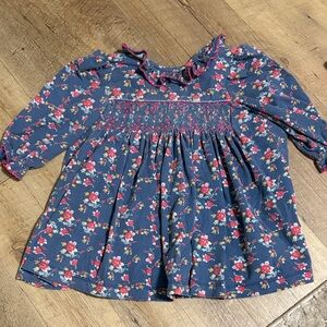 Charming Floral Kids Blouse in Blue